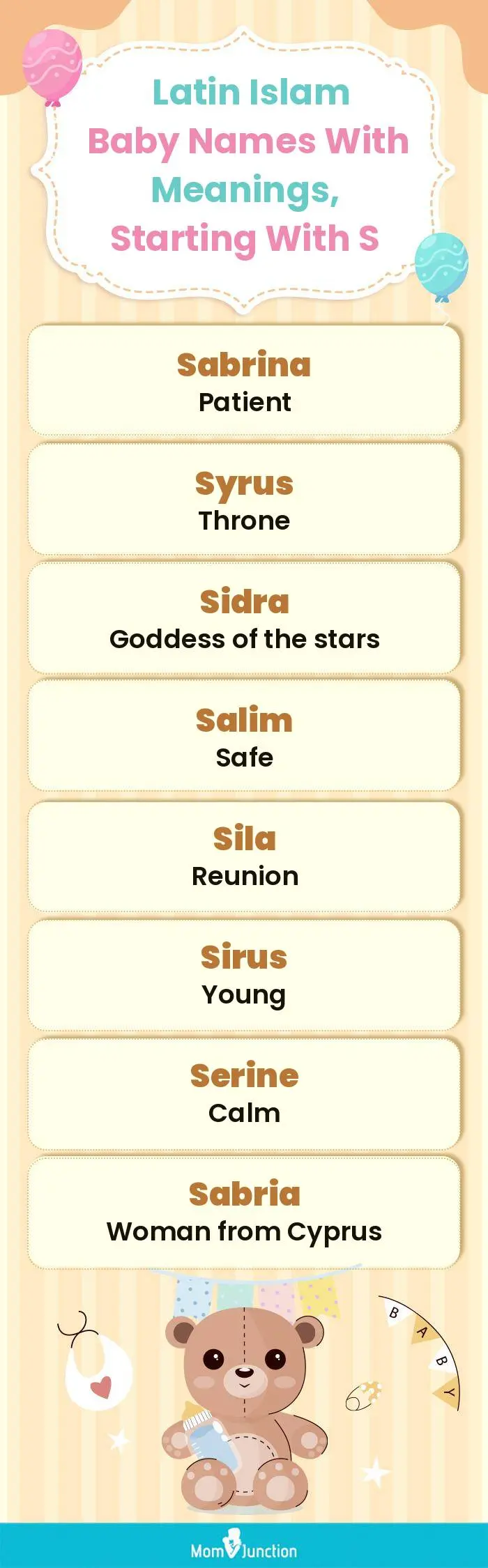  Latin Islam Baby Names with Meanings, Starting With S(infographic)