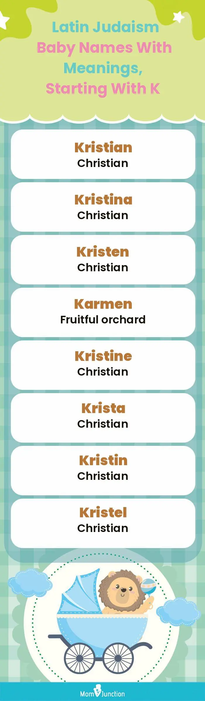  Latin Judaism Baby Names with Meanings, Starting With K(infographic)