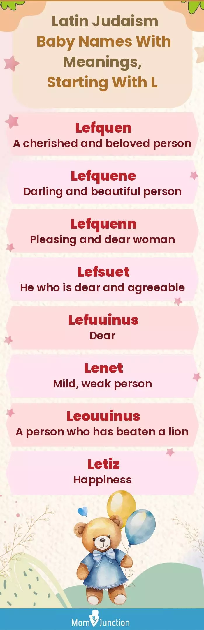  Latin Judaism Baby Names with Meanings, Starting With L(infographic)