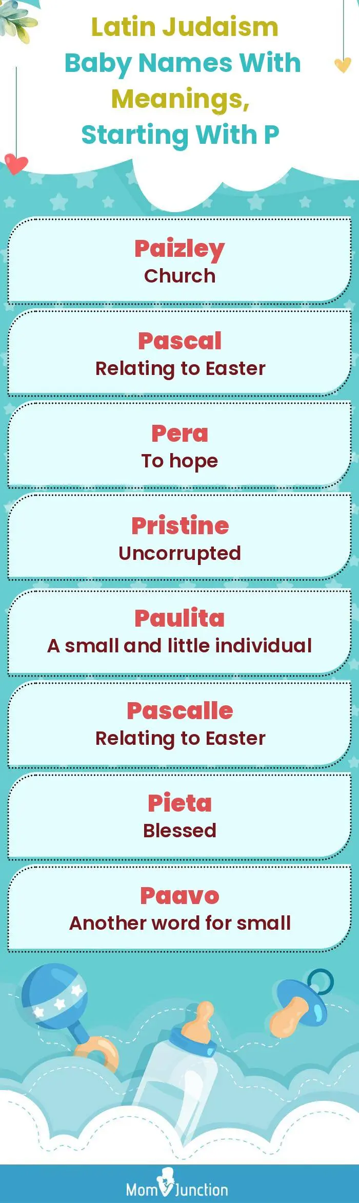  Latin Judaism Baby Names with Meanings, Starting With P(infographic)