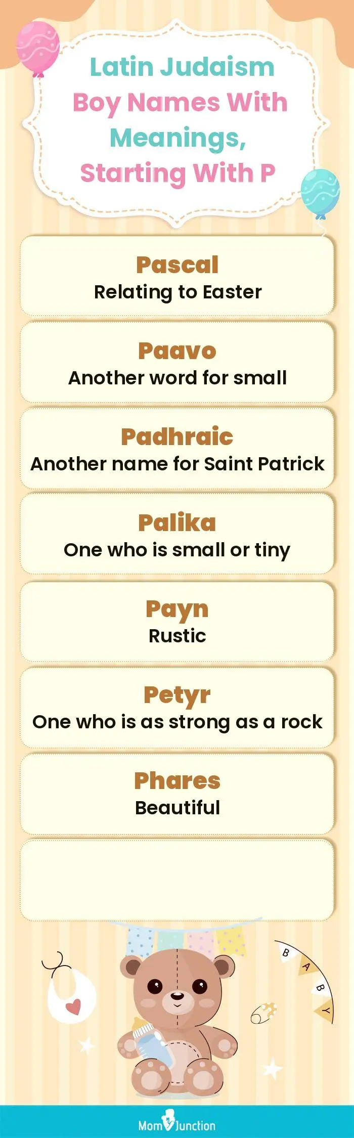  Latin Judaism Boy Names with Meanings, Starting With P(infographic)