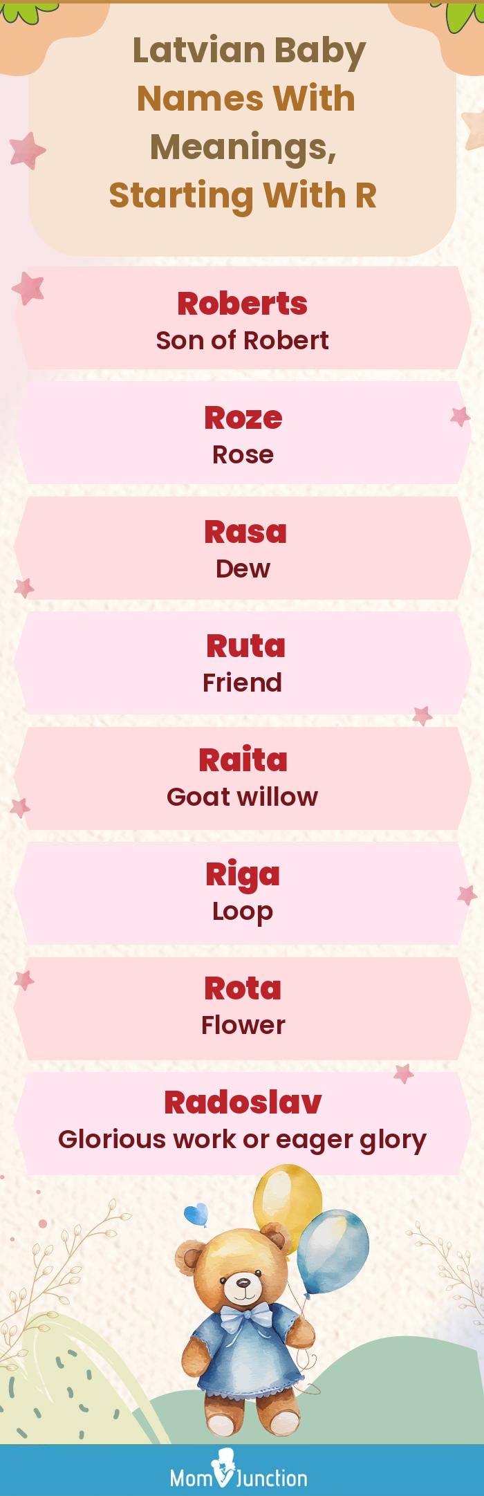  Latvian Baby Names with Meanings, Starting With R(infographic)