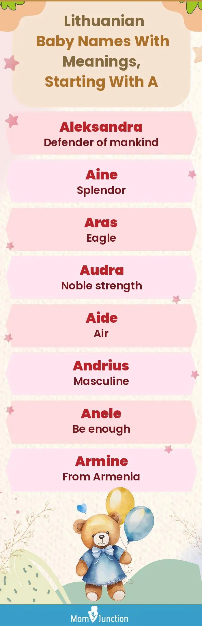  Lithuanian Baby Names with Meanings, Starting With A(infographic)