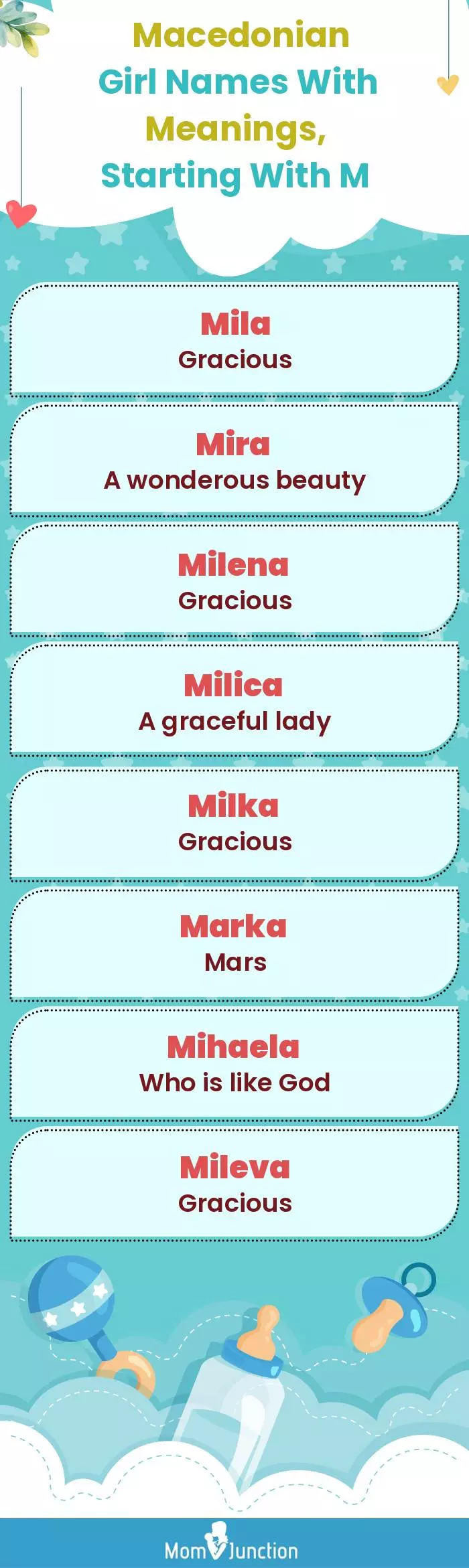  Macedonian Girl Names with Meanings, Starting With M(infographic)