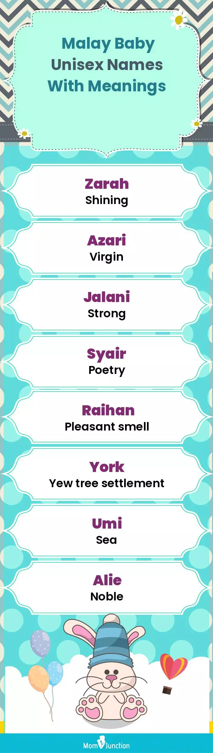  Malay Baby Unisex Names With Meanings(infographic)