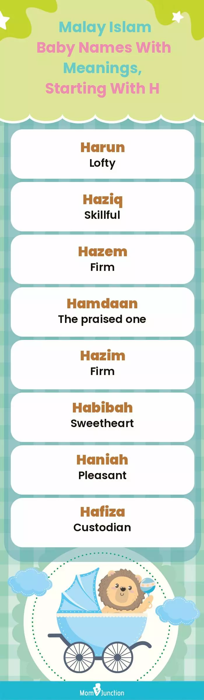  Malay Islam Baby Names with Meanings, Starting With H(infographic)