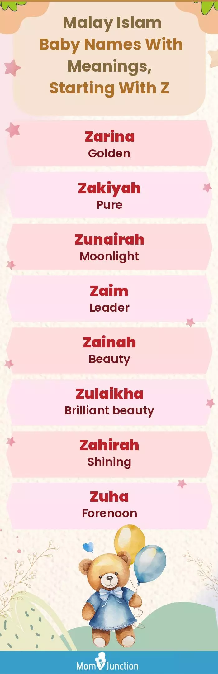  Malay Islam Baby Names with Meanings, Starting With Z(infographic)