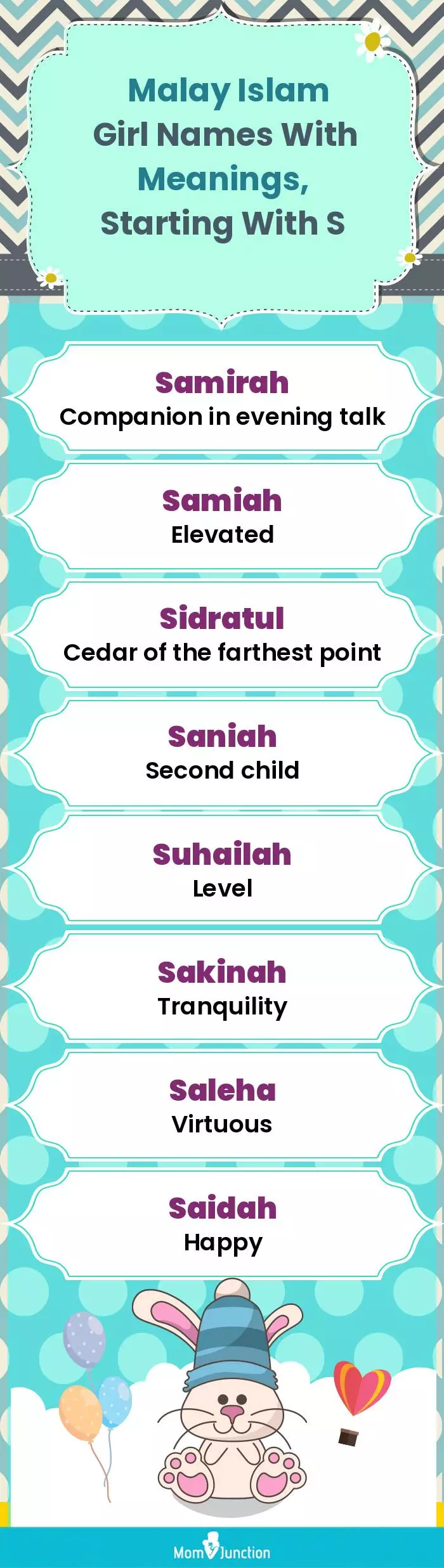  Malay Islam Girl Names with Meanings, Starting With S(infographic)