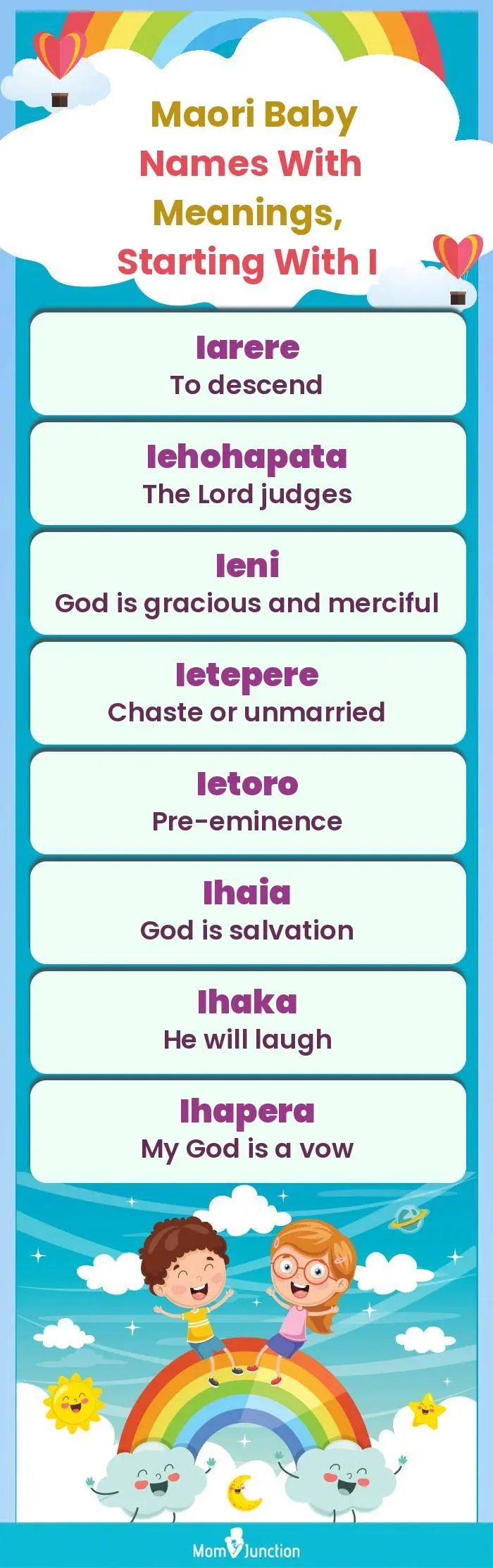  Maori Baby Names with Meanings, Starting With I(infographic)