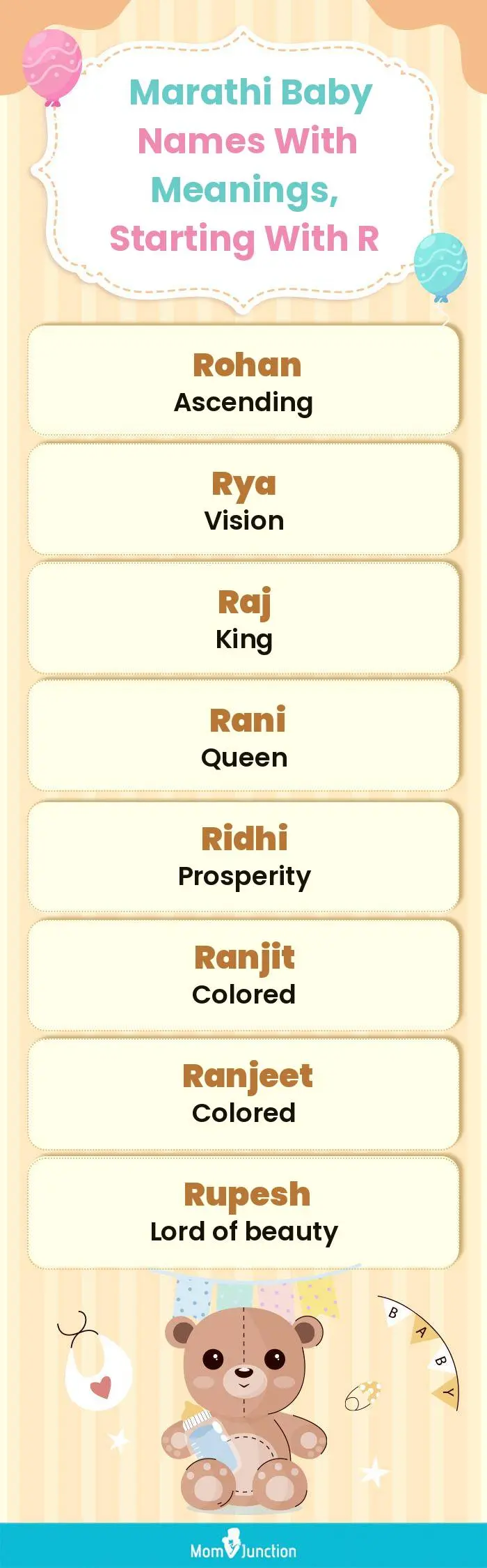  Marathi Baby Names with Meanings, Starting With R(infographic)