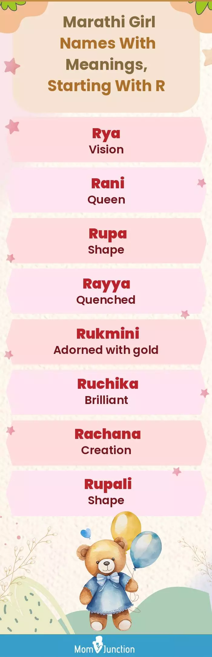  Marathi Girl Names with Meanings, Starting With R(infographic)