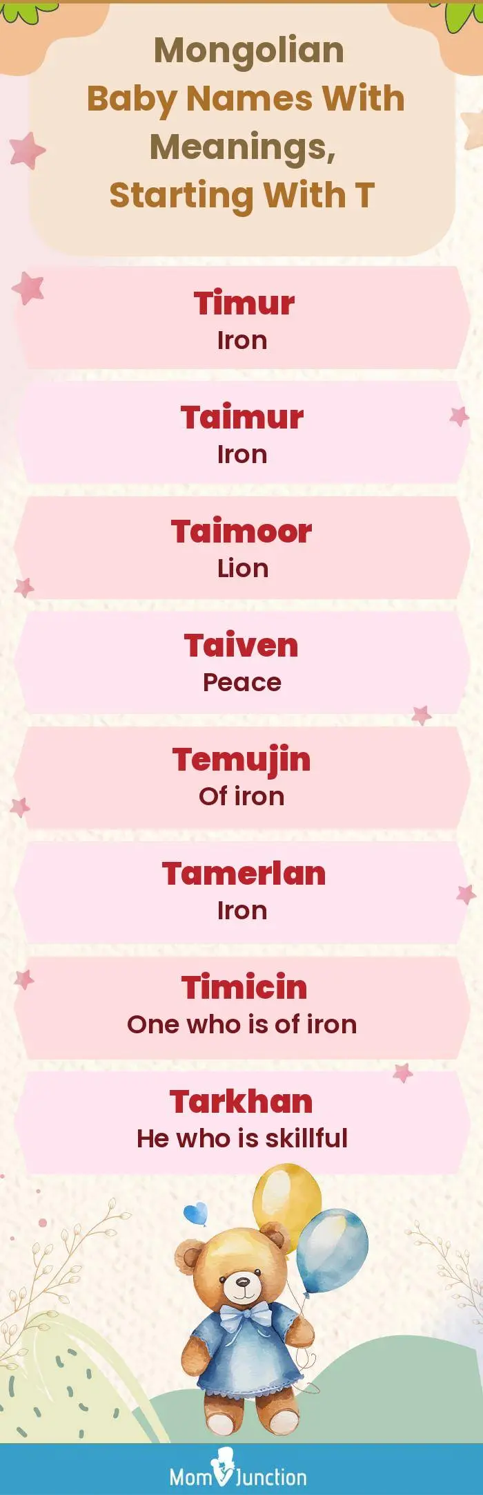  Mongolian Baby Names with Meanings, Starting With T(infographic)