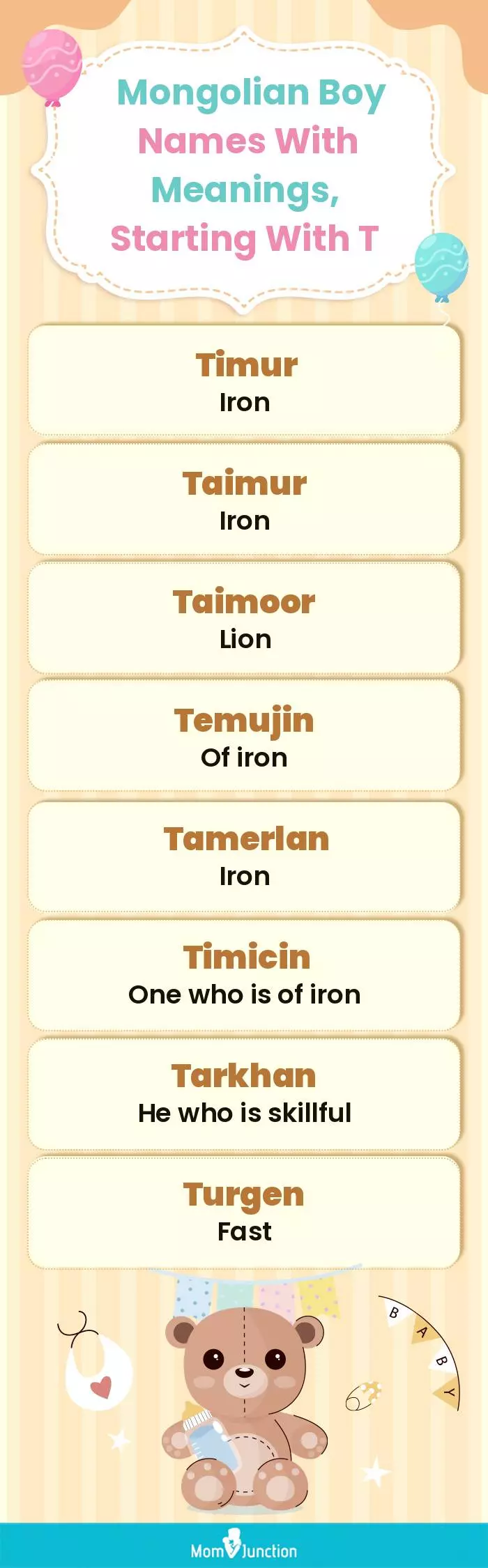  Mongolian Boy Names with Meanings, Starting With T(infographic)