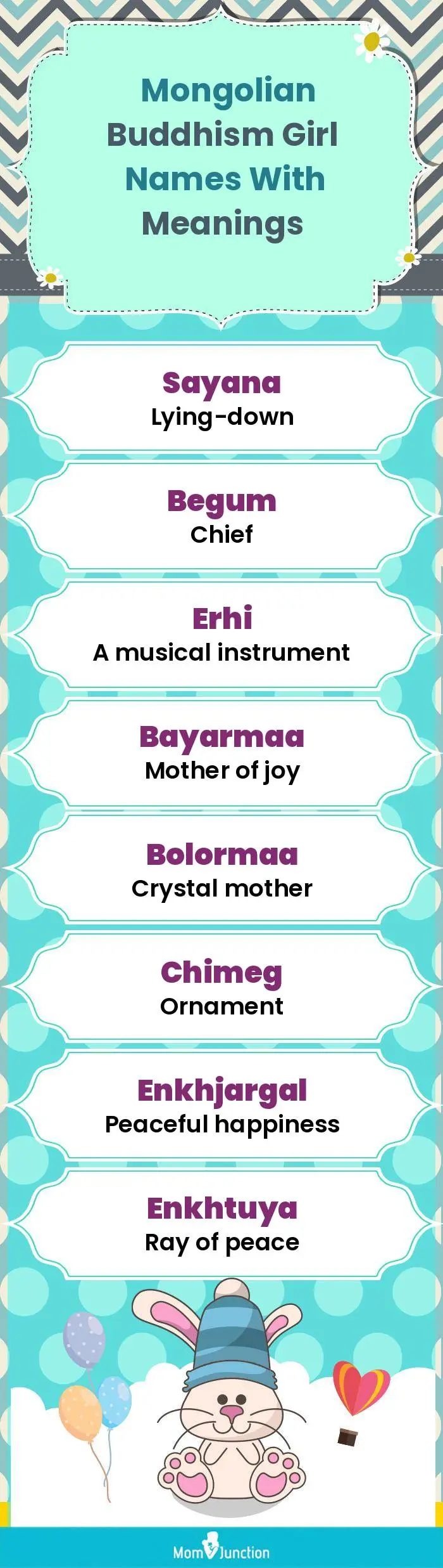  Mongolian Buddhism Girl Names with Meanings(infographic)