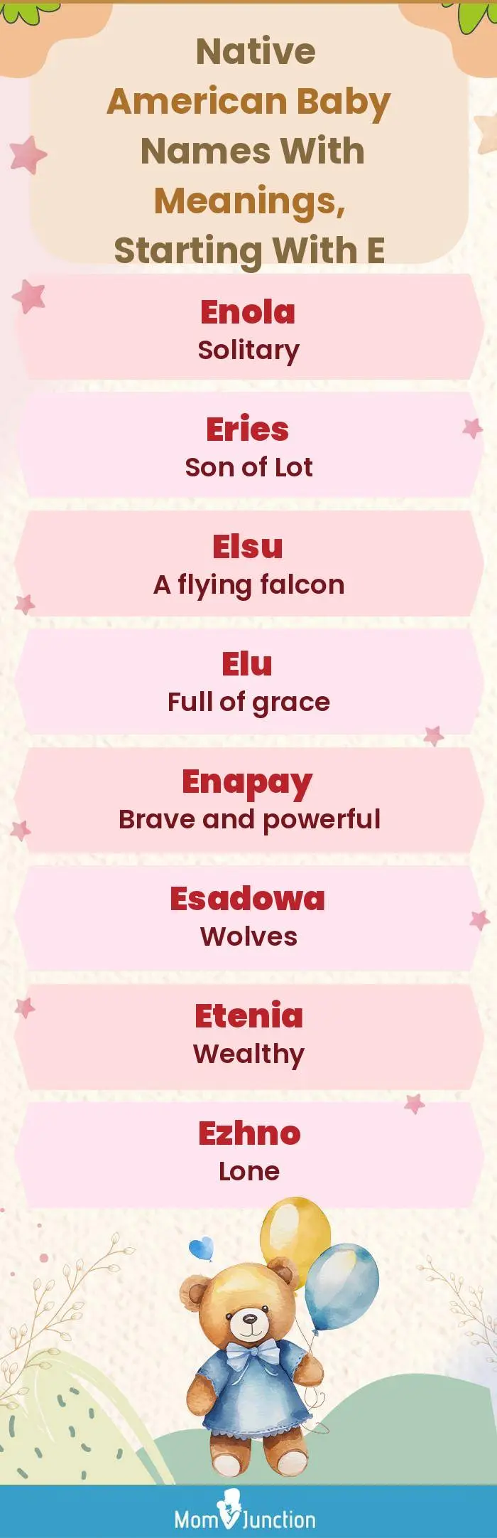  Native American Baby Names with Meanings, Starting With E(infographic)