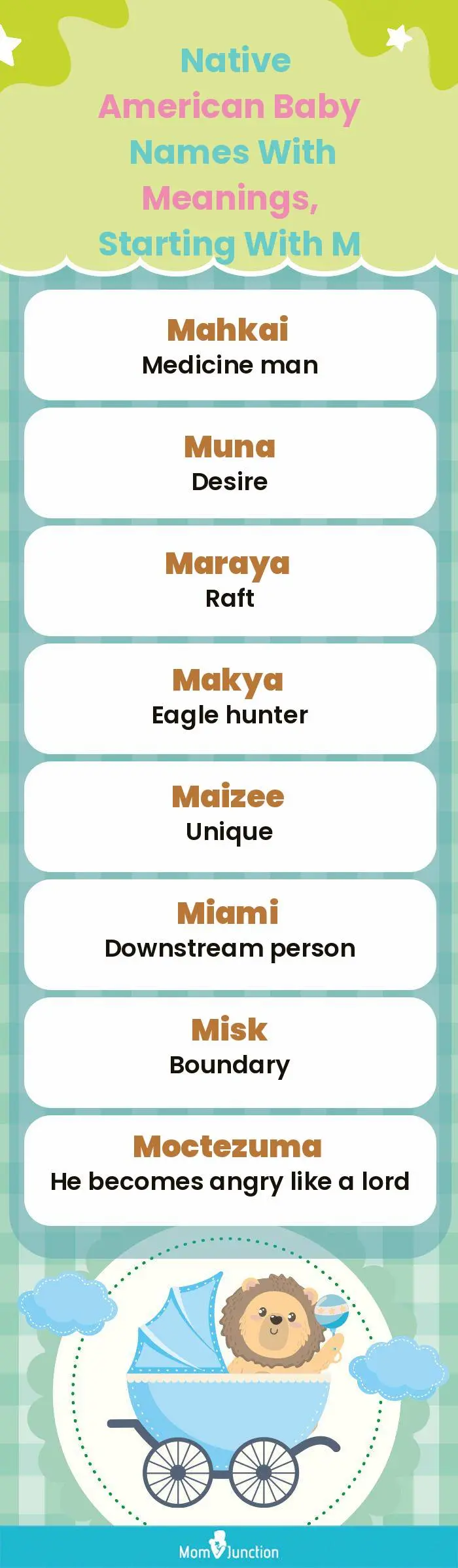  Native American Baby Names with Meanings, Starting With M(infographic)