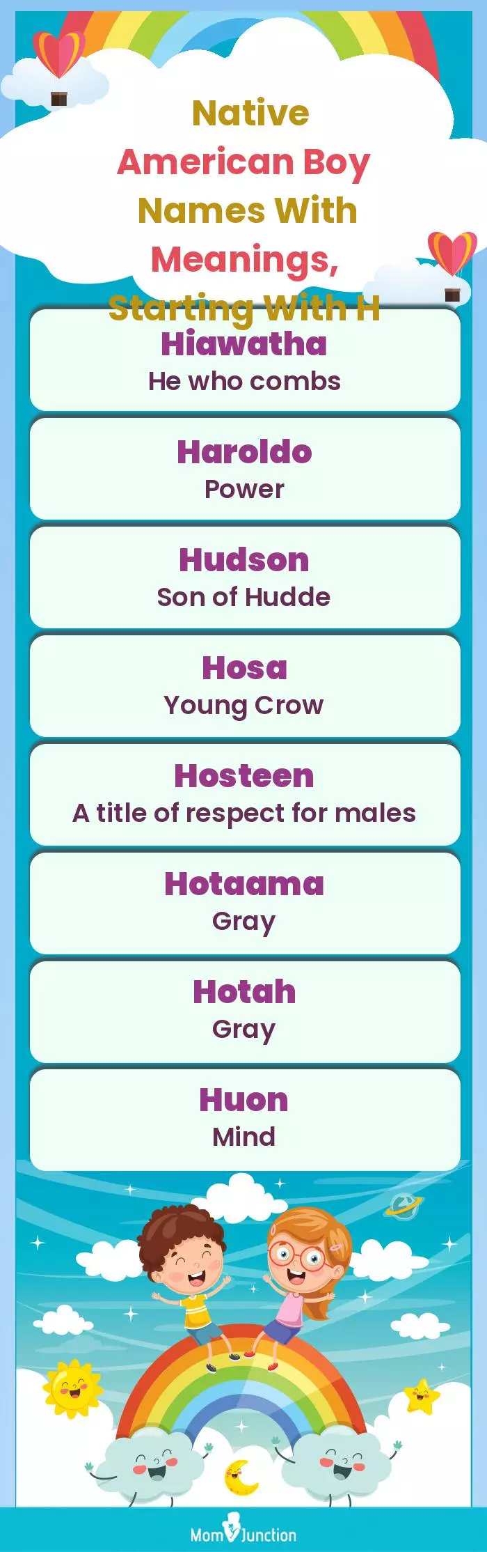  Native American Boy Names with Meanings, Starting With H(infographic)