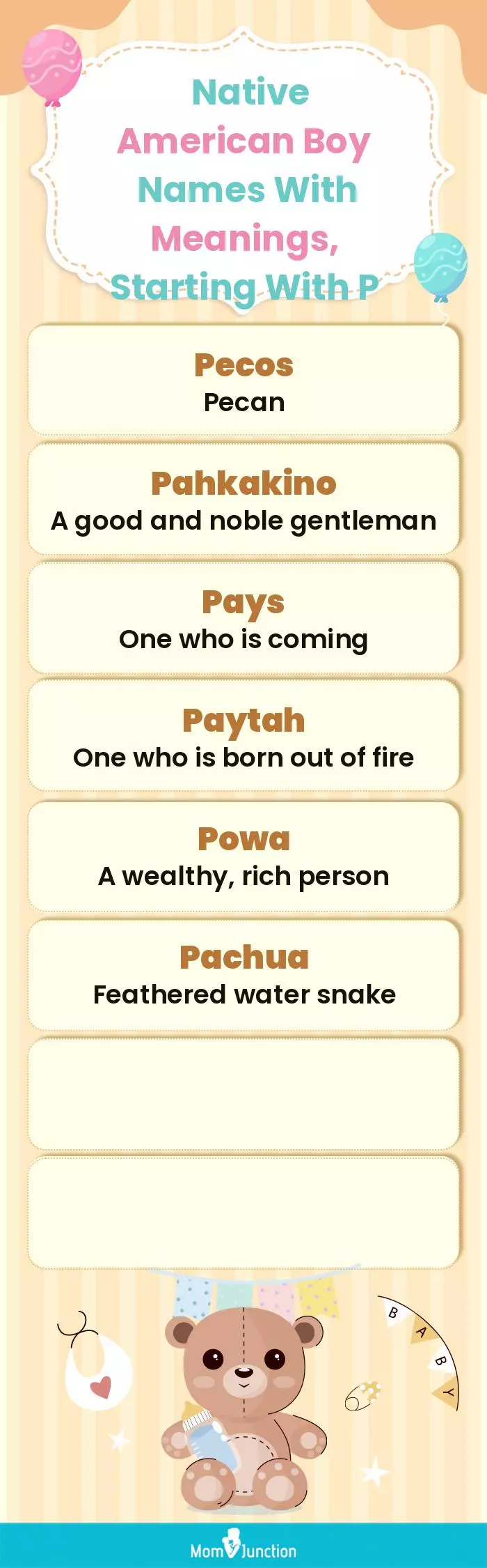  Native American Boy Names with Meanings, Starting With P(infographic)