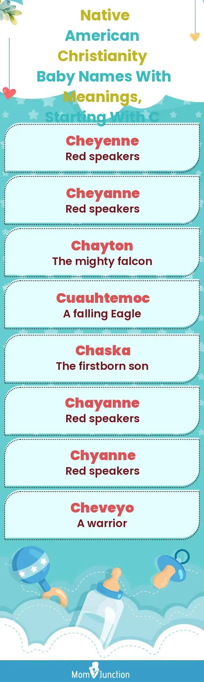  Native American Christianity Baby Names with Meanings, Starting With C(infographic)