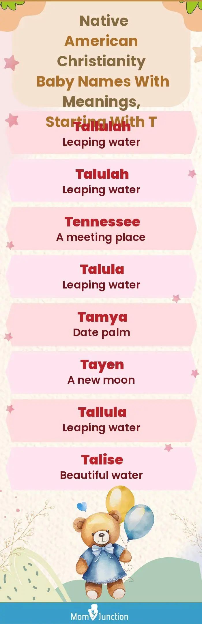  Native American Christianity Baby Names with Meanings, Starting With T(infographic)