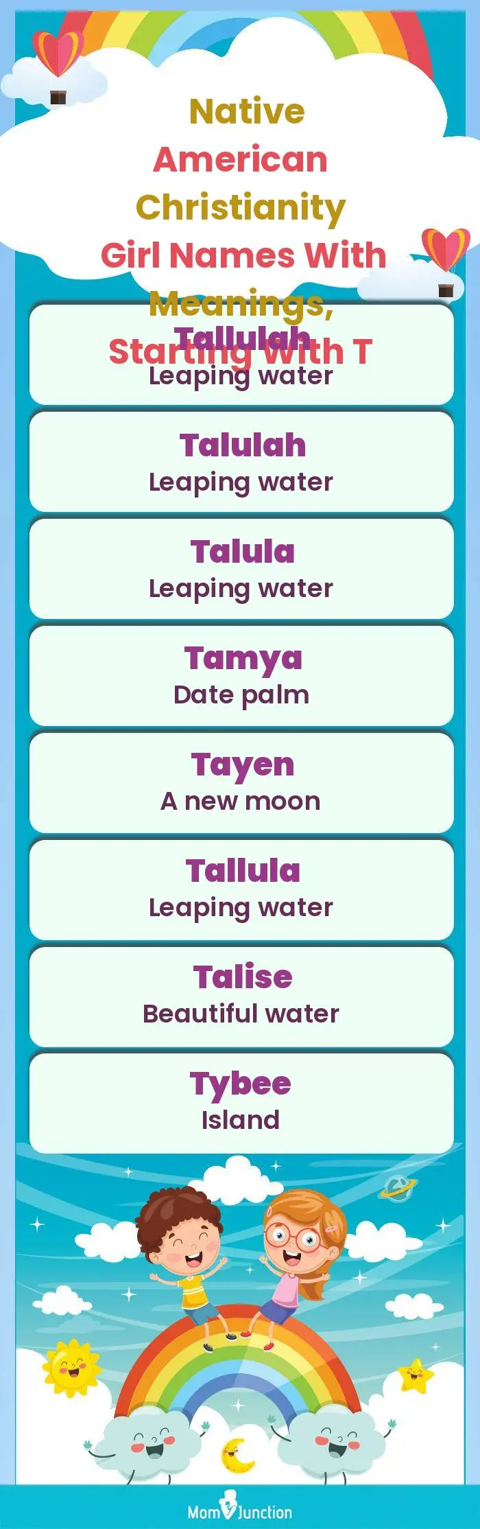  Native American Christianity Girl Names with Meanings, Starting With T(infographic)