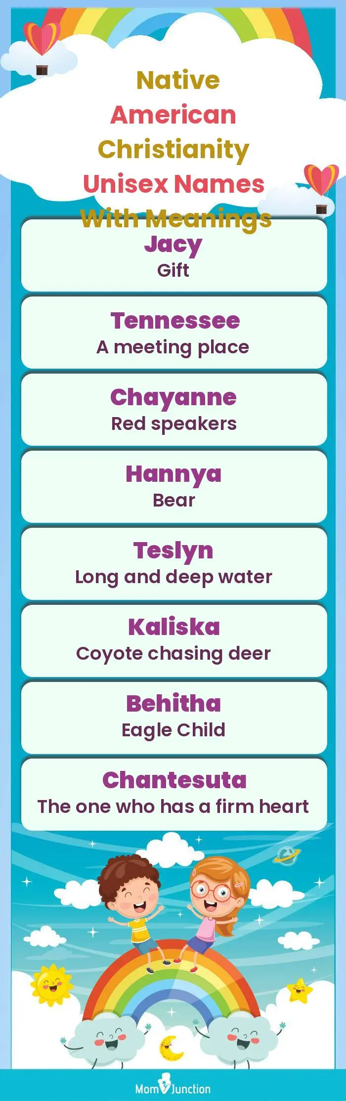  Native American Christianity Unisex Names with Meanings(infographic)