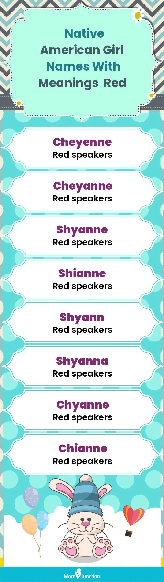 Native American Girl Names with Meanings Red(infographic)