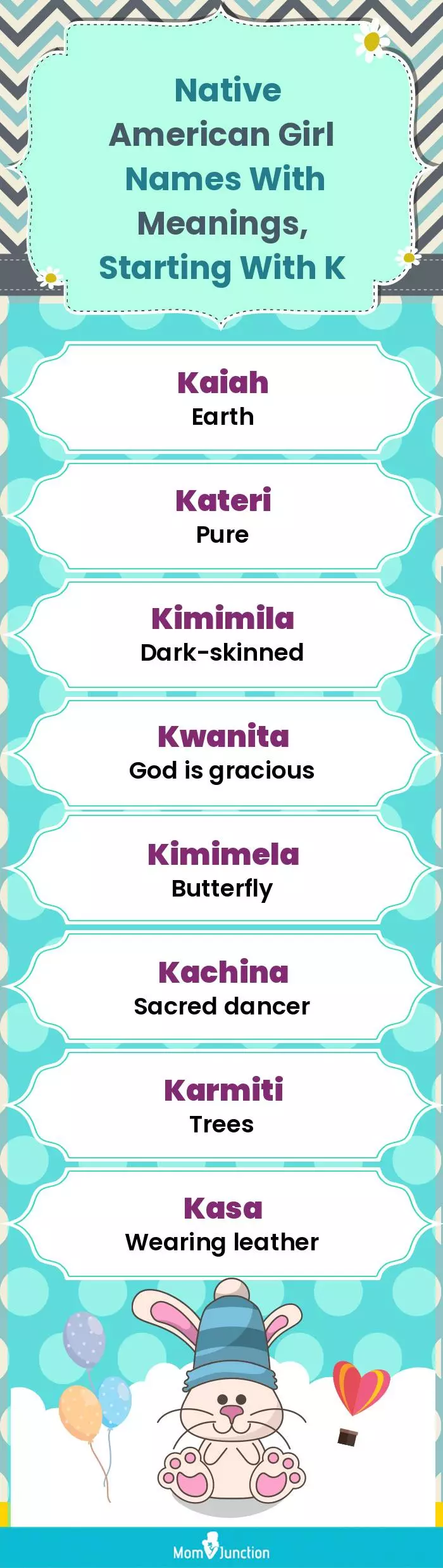  Native American Girl Names with Meanings, Starting With K(infographic)