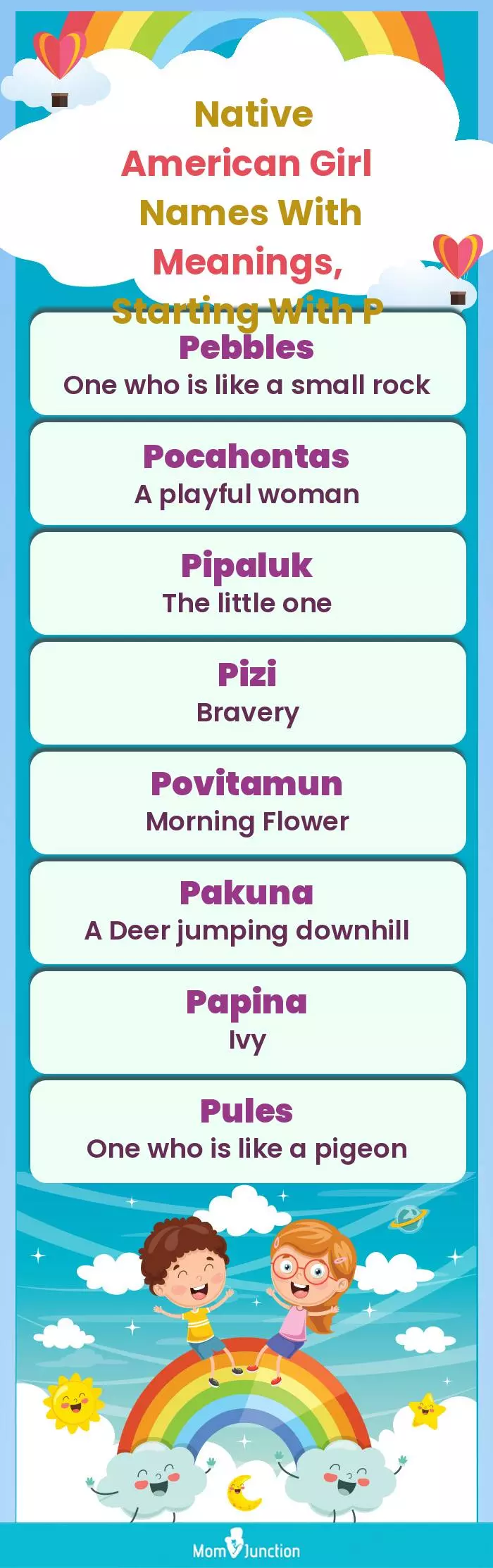  Native American Girl Names with Meanings, Starting With P(infographic)