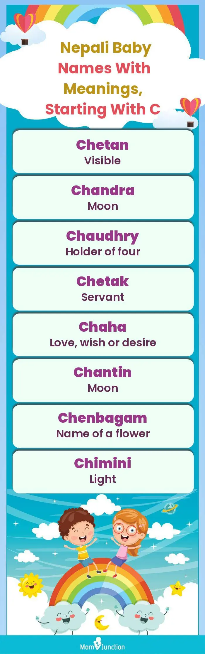  Nepali Baby Names with Meanings, Starting With C(infographic)