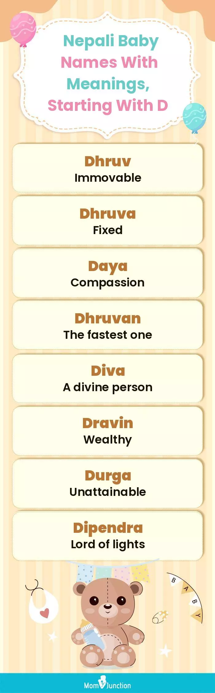  Nepali Baby Names with Meanings, Starting With D(infographic)