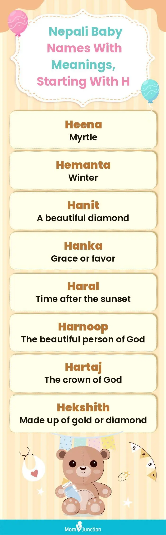  Nepali Baby Names with Meanings, Starting With H(infographic)