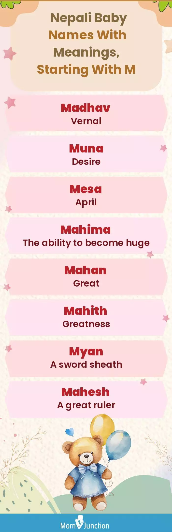  Nepali Baby Names with Meanings, Starting With M(infographic)