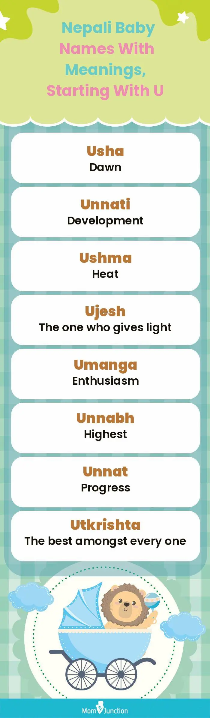  Nepali Baby Names with Meanings, Starting With U(infographic)