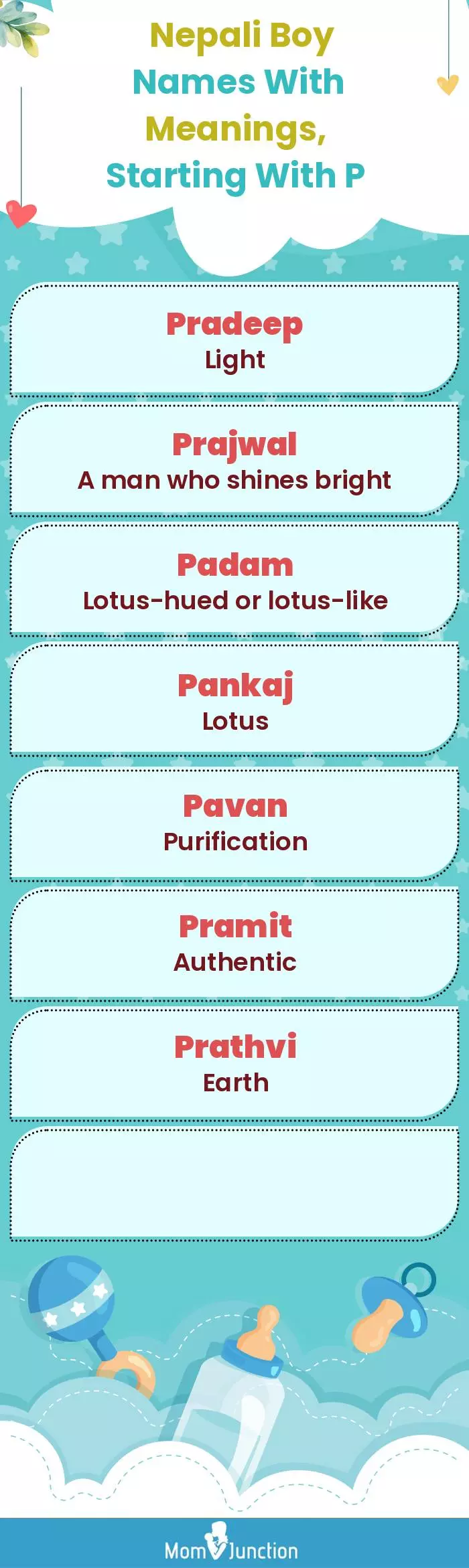  Nepali Boy Names with Meanings, Starting With P(infographic)