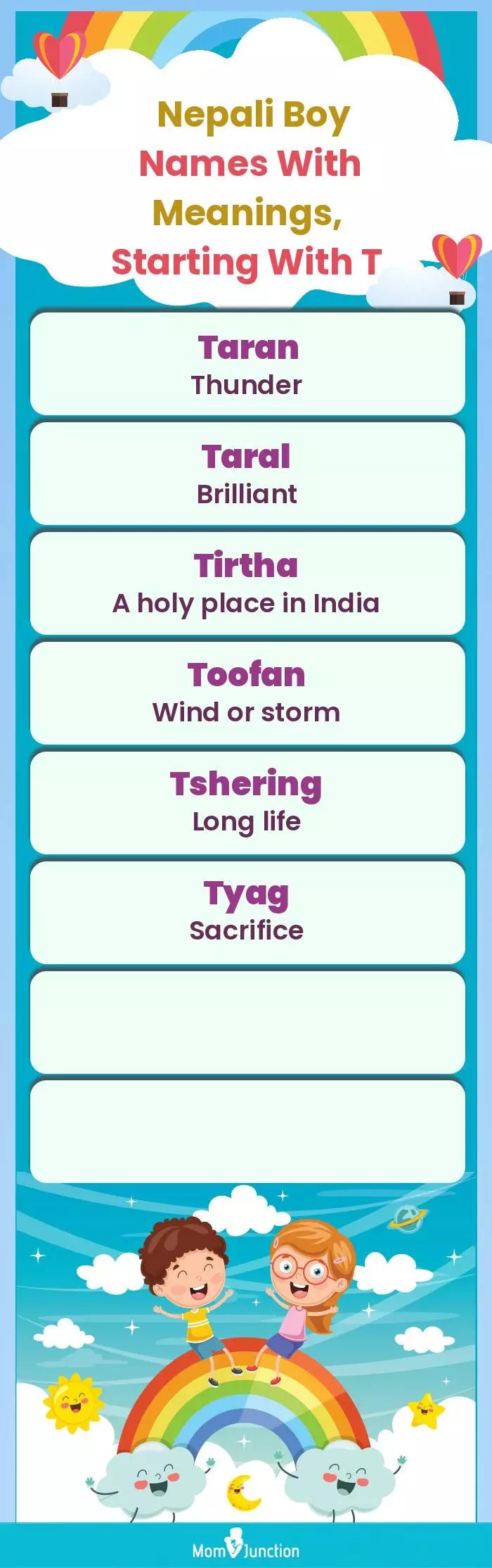  Nepali Boy Names with Meanings, Starting With T(infographic)