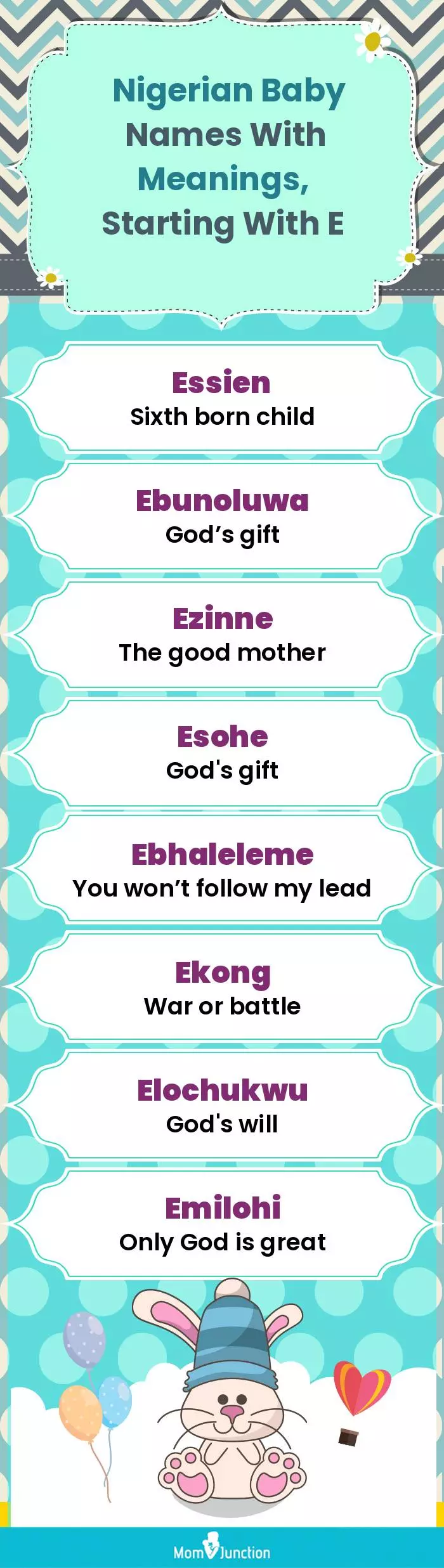  Nigerian Baby Names with Meanings, Starting With E(infographic)