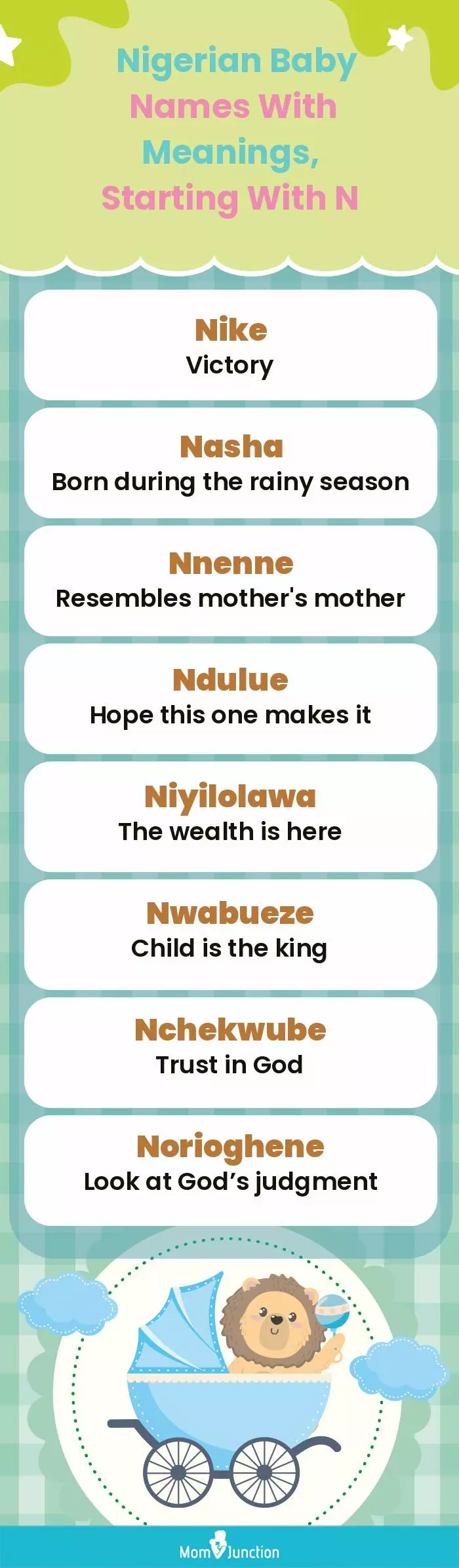  Nigerian Baby Names with Meanings, Starting With N(infographic)