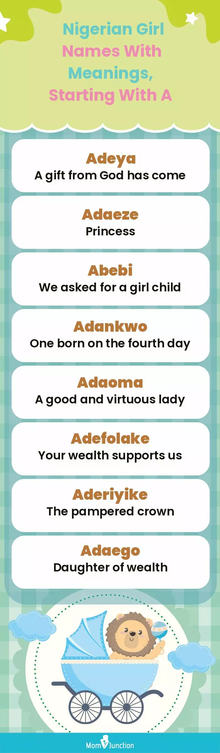  Nigerian Girl Names with Meanings, Starting With A(infographic)