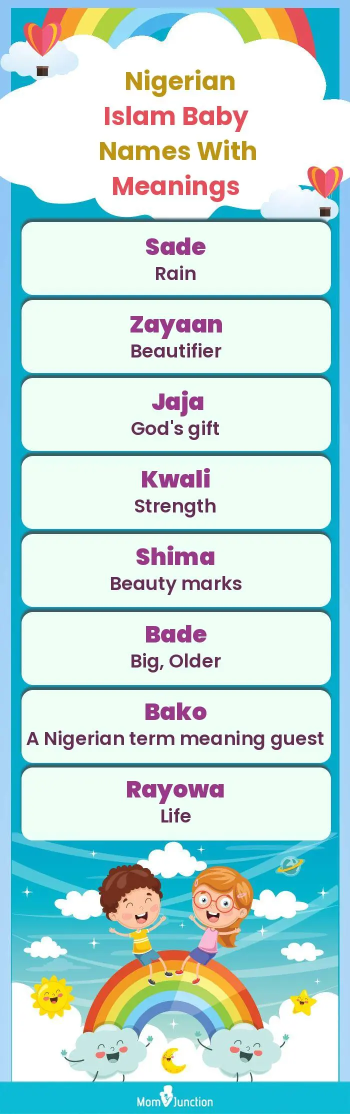  Nigerian Islam Baby Names with Meanings(infographic)