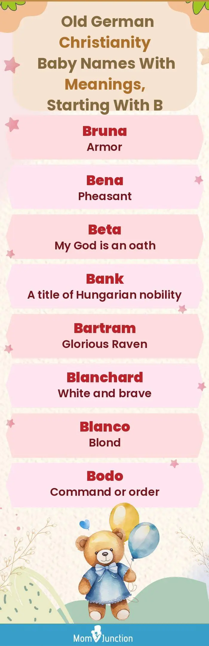  Old German Christianity Baby Names with Meanings, Starting With B(infographic)