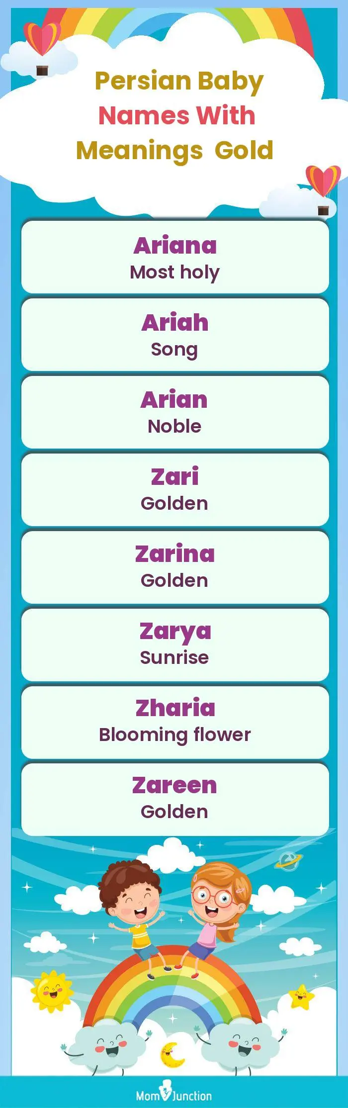  Persian Baby Names with Meanings Gold(infographic)