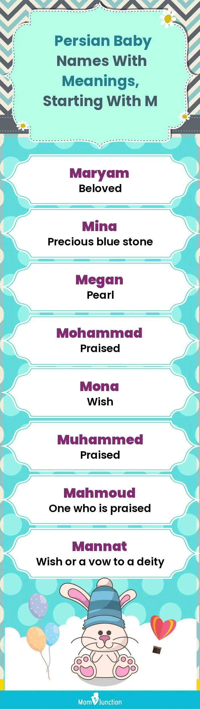  Persian Baby Names with Meanings, Starting With M(infographic)