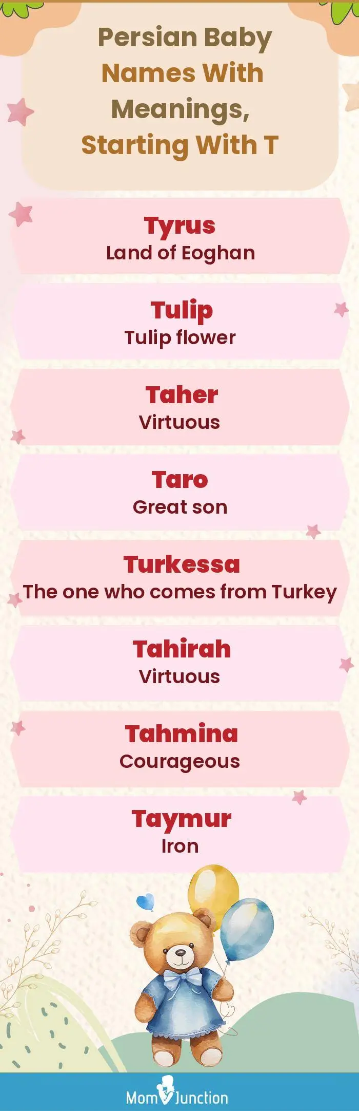  Persian Baby Names with Meanings, Starting With T(infographic)