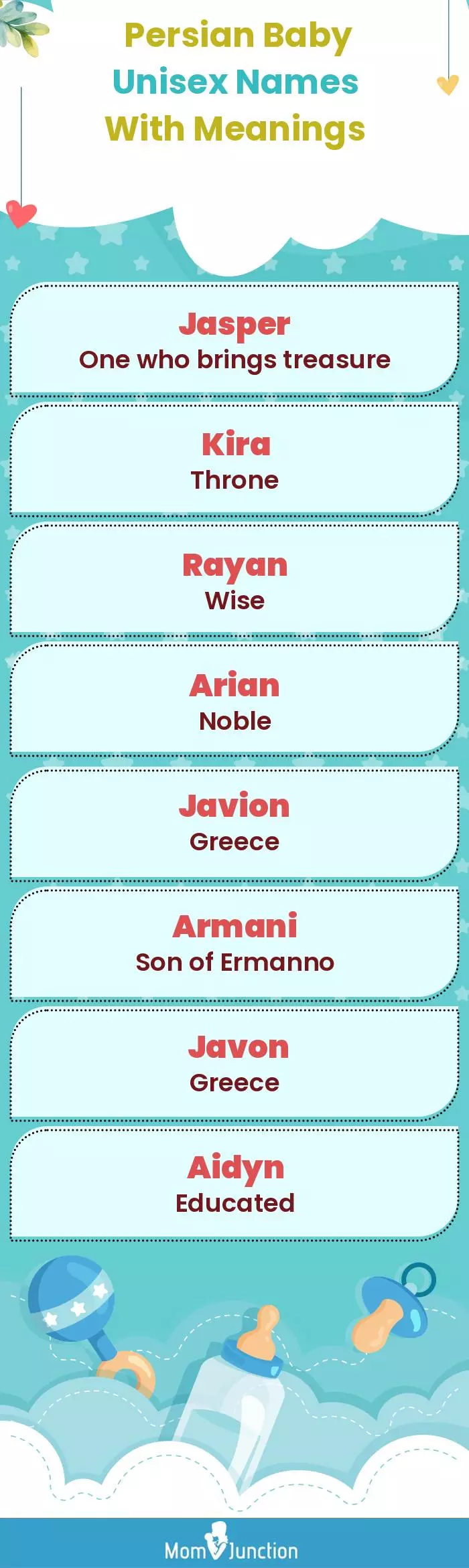  Persian Baby Unisex Names With Meanings(infographic)