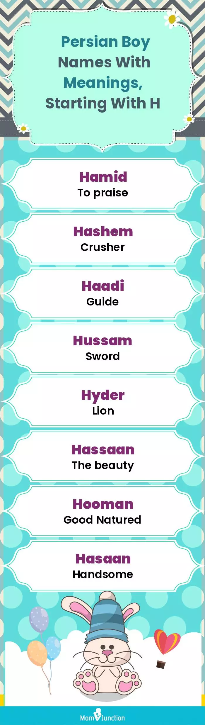  Persian Boy Names with Meanings, Starting With H(infographic)