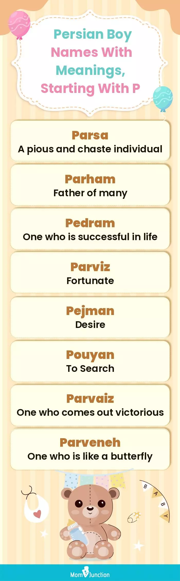  Persian Boy Names with Meanings, Starting With P(infographic)