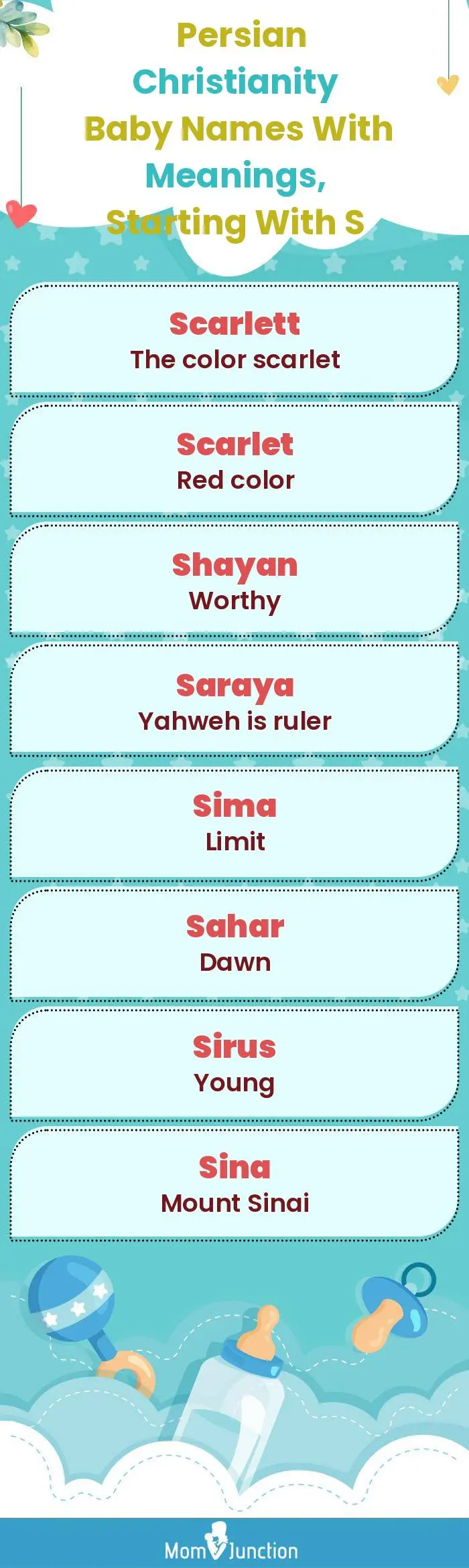  Persian Christianity Baby Names with Meanings, Starting With S(infographic)