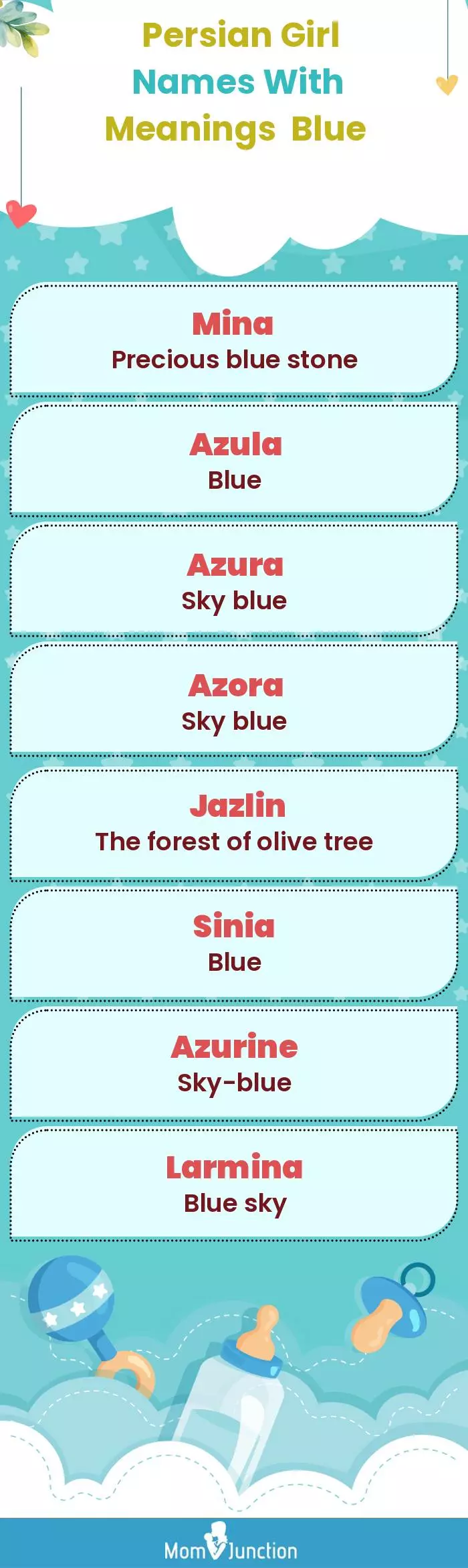 Persian Girl Names with Meanings Blue(infographic)
