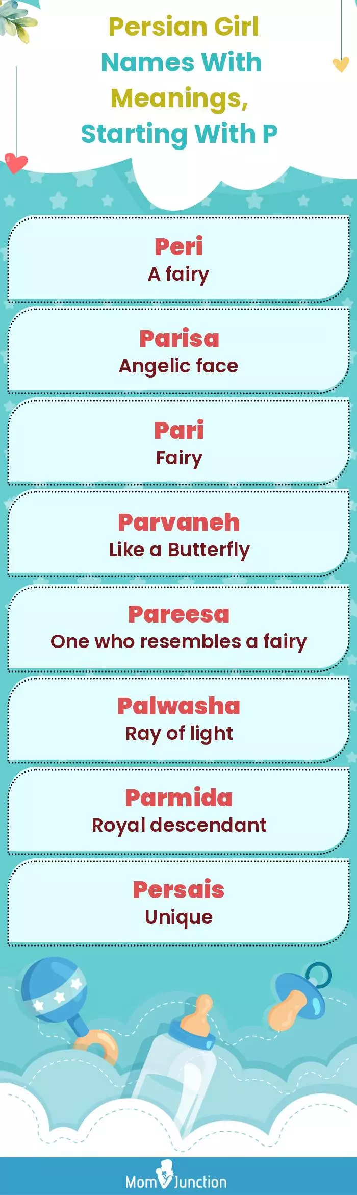  Persian Girl Names with Meanings, Starting With P(infographic)